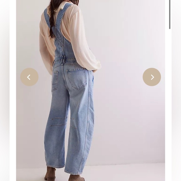 Free People We The Free Good Luck Barrel Overalls NWT Medium - Picture 2 of 10